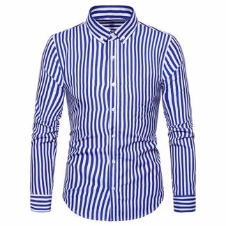 Navy & White Vertical  Shirt