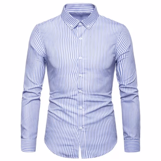 Blue & White Striped  Shirt