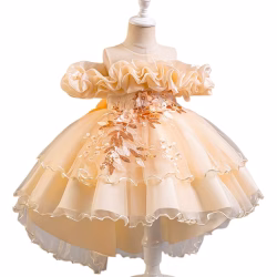 Golden Bloom Ball Gown